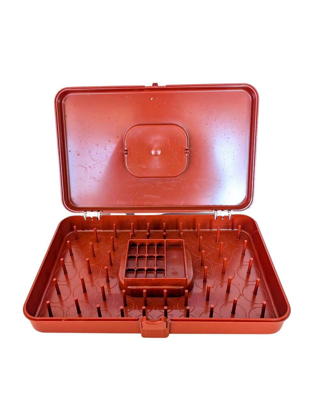 1970s Vintage Wil-Hold Burnt Orange Sewing Box